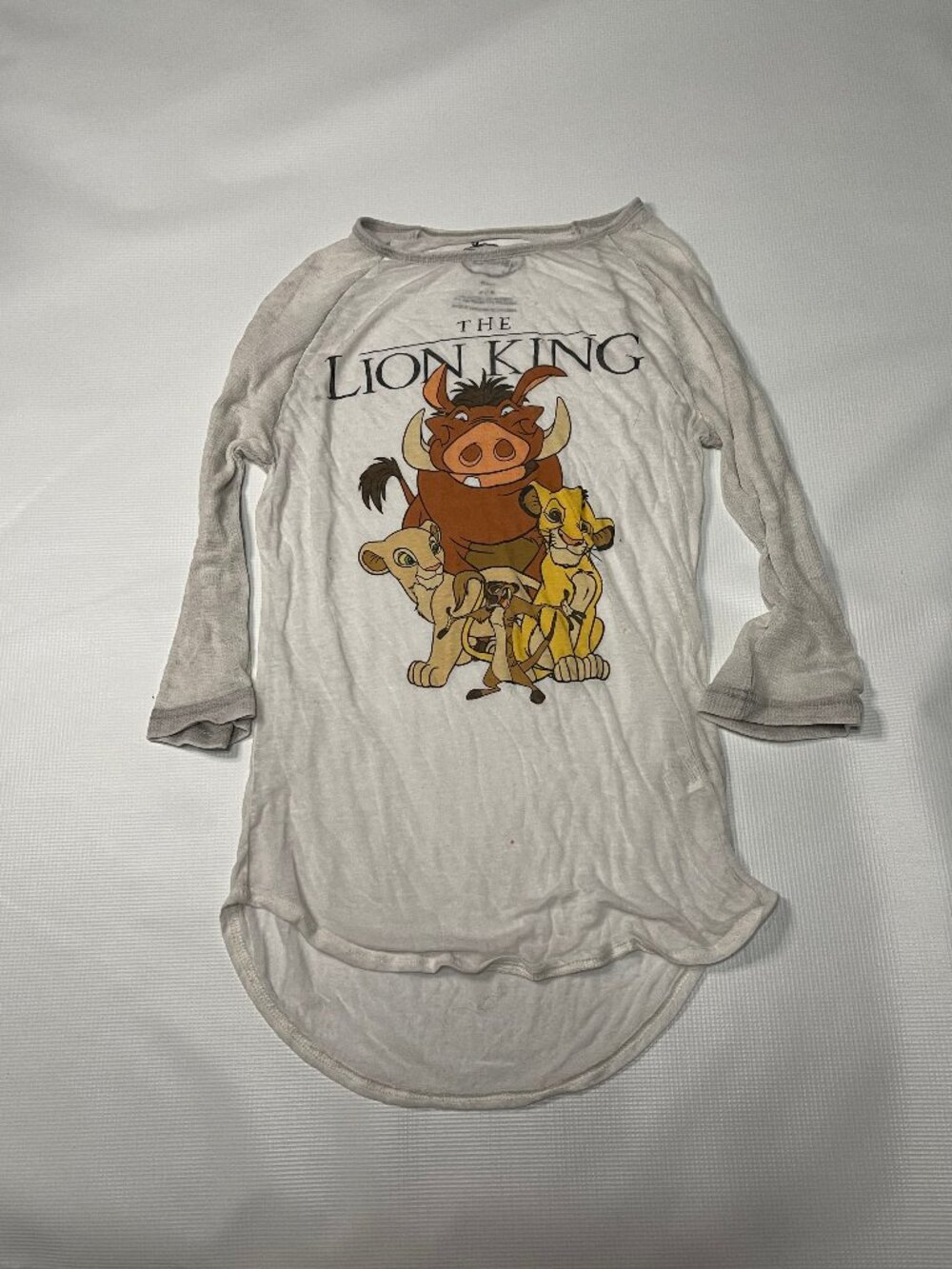 Disney The Lion King Girls' Raglan Baseball Tee, Burnout Long Sleeve, Size M (7-